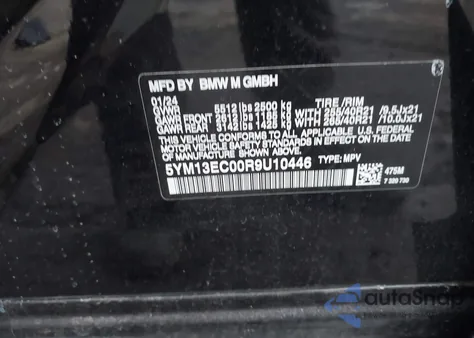 2024 BMW X3 M z USA, uszkodzony, nr VIN 5YM13EC00R9U41079